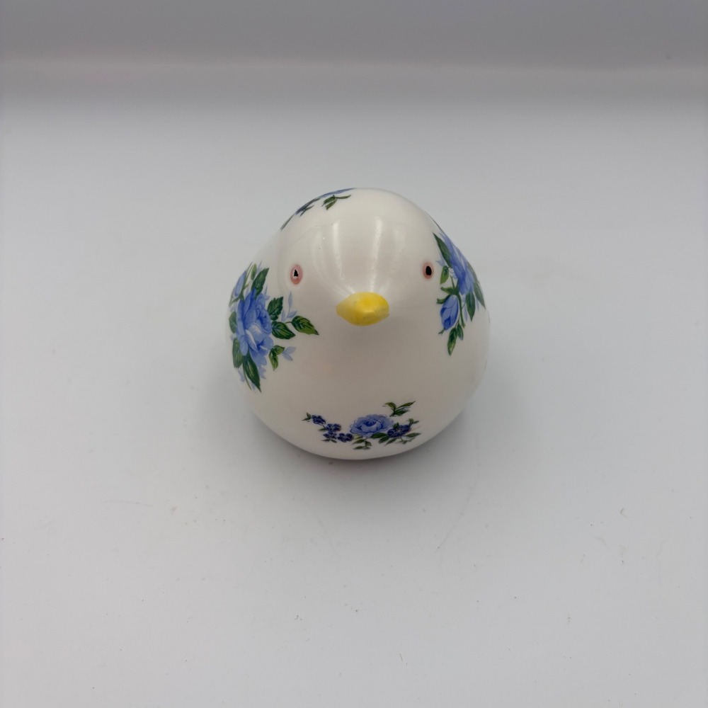 Vintage Napcoware Blue Rose Floral Bird Chick Figurine Japan Ceramic 3 Inch - Picture 4 of 8
